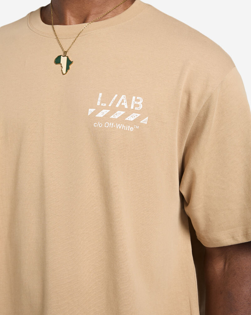L/AB c/o Off-White L/AB Diagonal Oversized T-Shirt 44LABF26T054-258 Beige 3