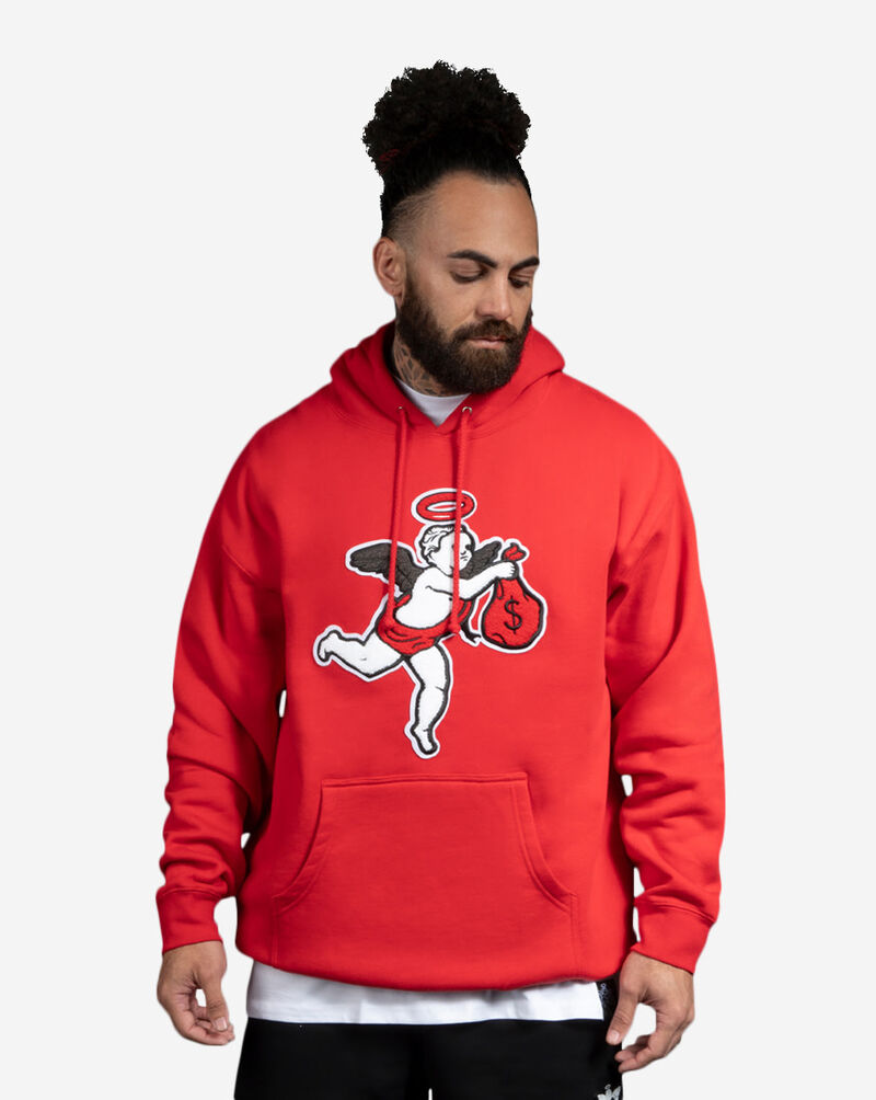 Hasta Muerte Chenille Patch Angel Hoodie HM-J11CHEPATCHANGEL-HOOD-RED Red 1