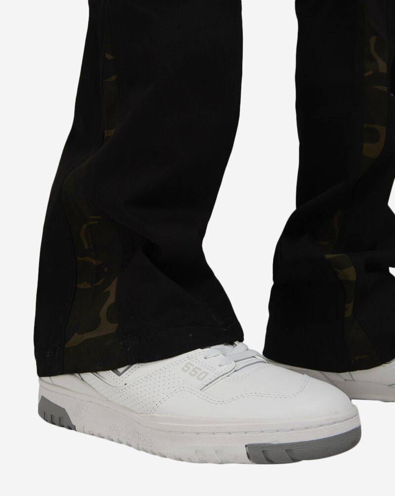 American Stitch Dojo Stacked Flare Pants FW23B425-BLK Camo 3