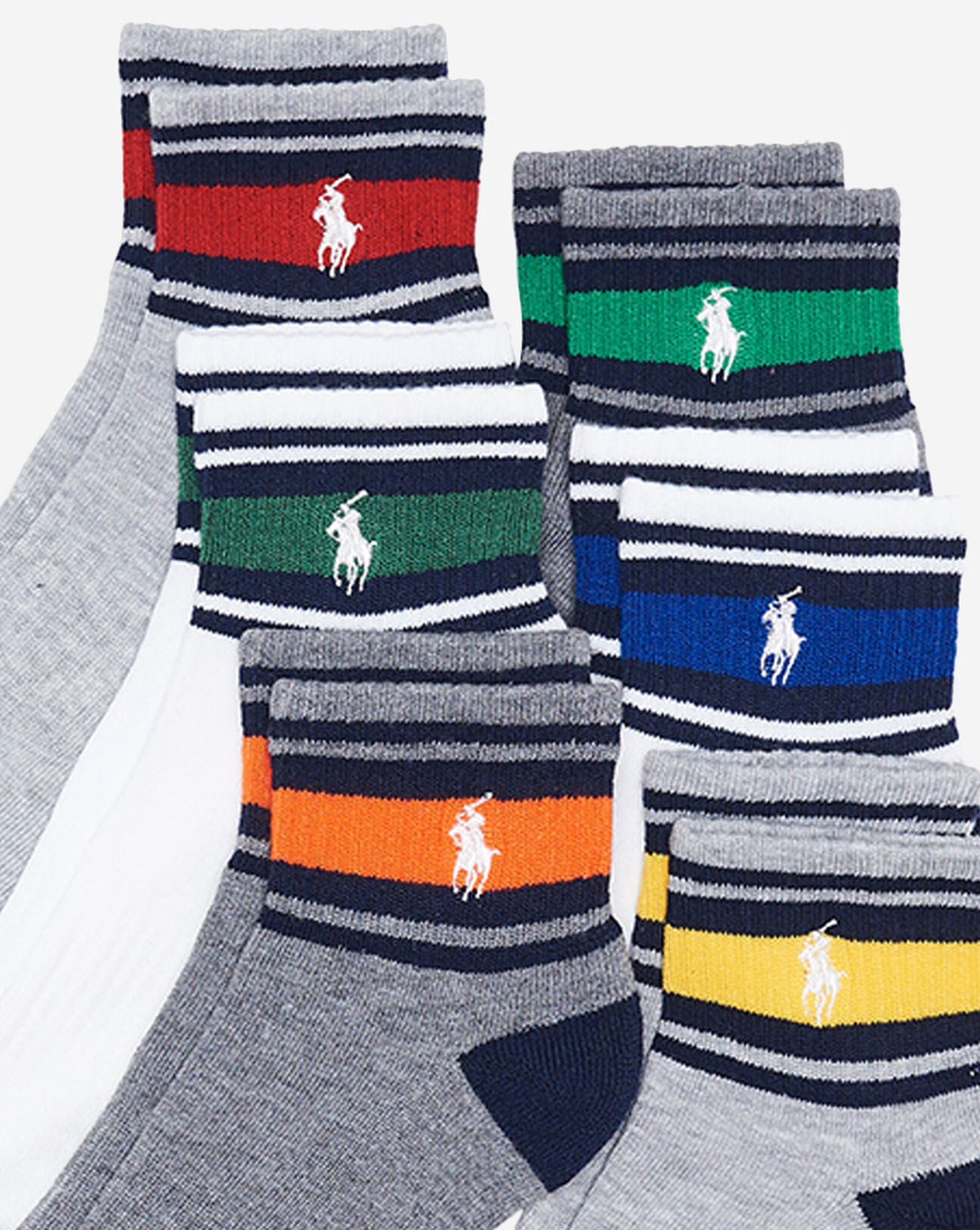 Shop Polo Ralph Lauren Multi Stripe Quarter Socks 6 Pack 824452PK2072