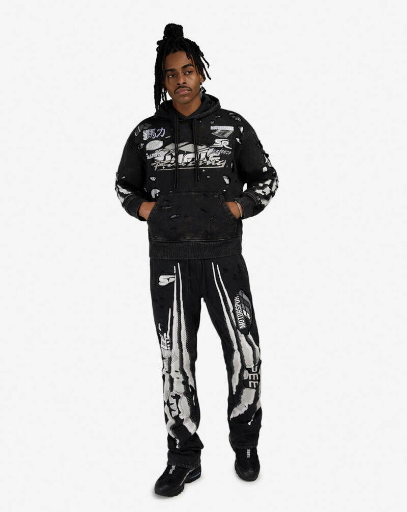 Smoke Rise Racing Double Layer Hoodie FO26S428SN-BLK Black 4