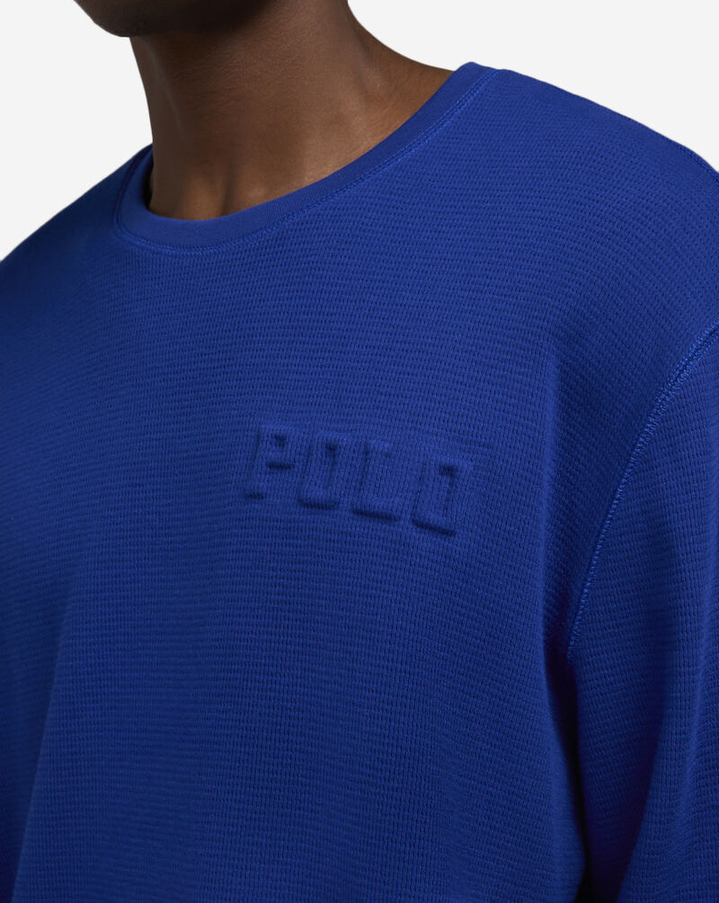 Polo Ralph Lauren Logo Waffle-Knit Sleep Shirt PWLE2F-AA9V Blue 3