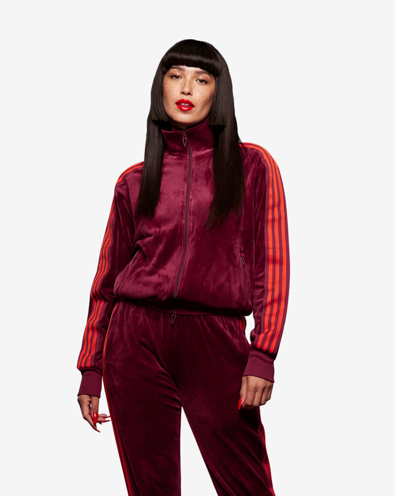 adidas IVY PARK  Velour Track Jacket (All Gender) HN0305 Red 1