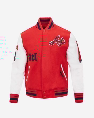 Atlanta Braves Old English Rib Wool Varsity Jacket