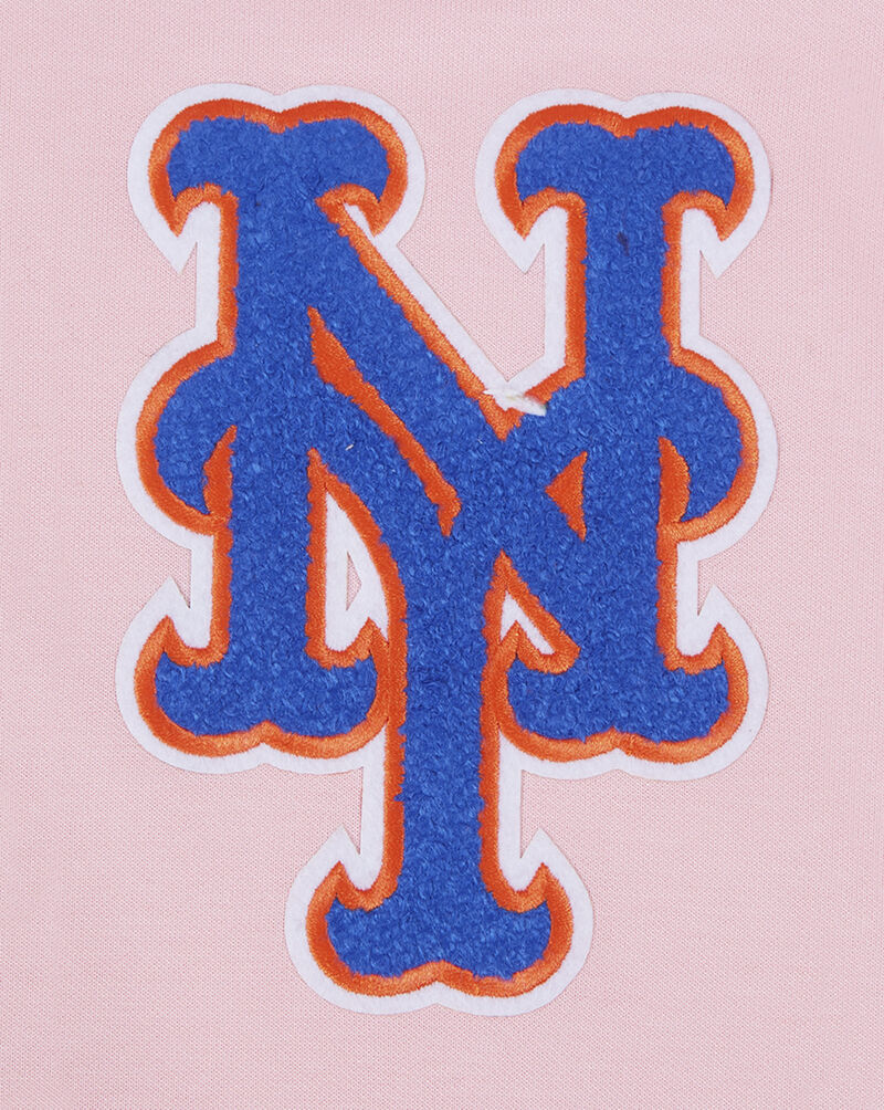 PRO STANDARD New York Mets Classic Chenille Double Knit Pull Over Hoodie  LNM531580-PNK Pink 4