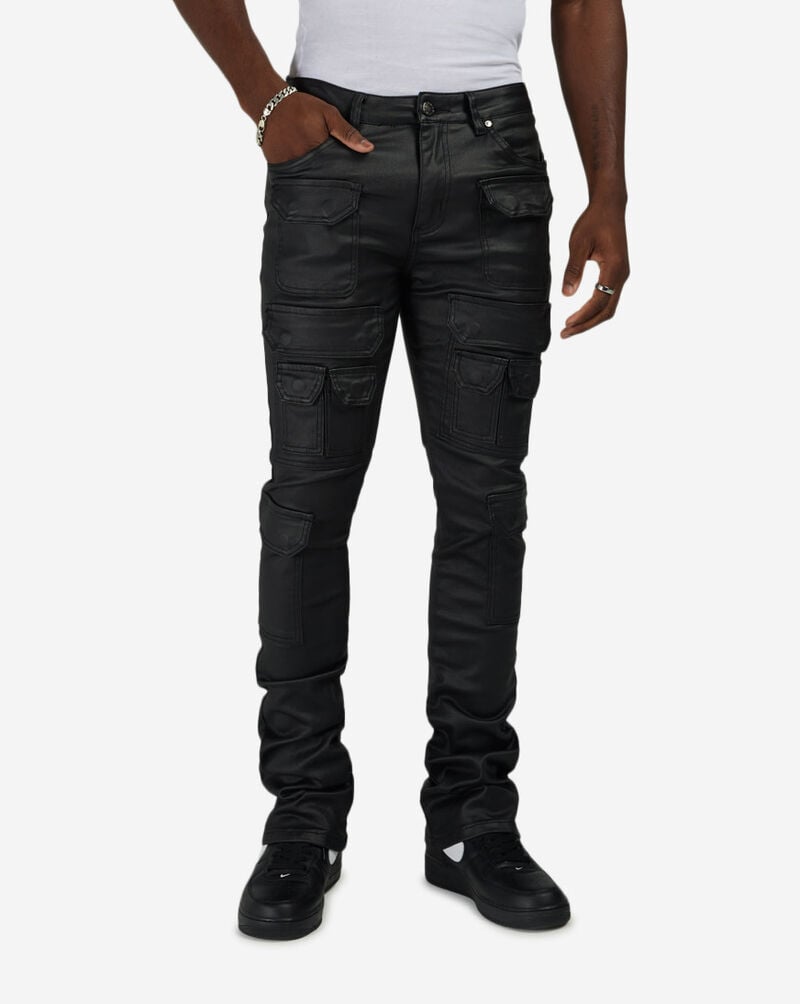 WAIMEA Coated Multi Pocket Cargo Pant SNM8253T-BLK Black 1
