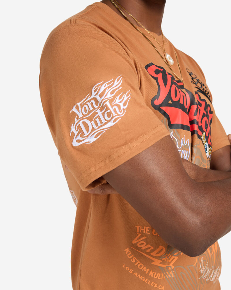 Von Dutch Stamped Graphic Tee VND9E1066 Orange 3