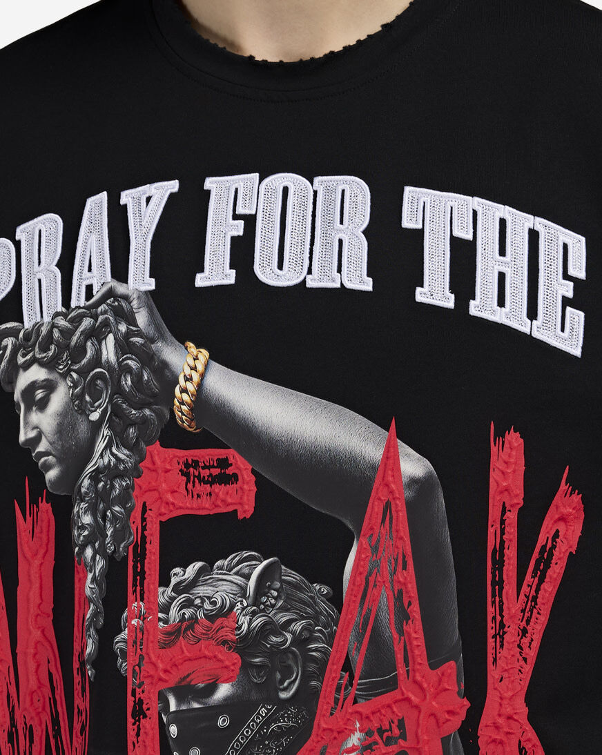 Shop STREETZ IS WATCHIN Pray For The Weak Cropped Tee SWCT5277-BLK