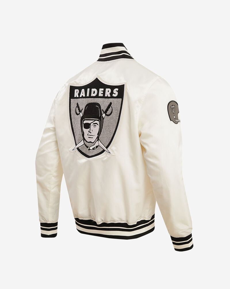 PRO STANDARD Las Vegas Raiders Retro Classic Rib Satin Jacket FOR643570-EBK cream 3