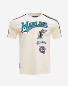 PRO STANDARD Florida Marlins Retro Classic Striped Tee LMM135532-EBK cream 1