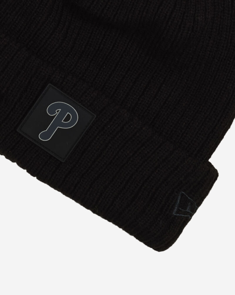 New Era Philadelphia Phillies Rubberized Knit Beanie 60833851 Black 2