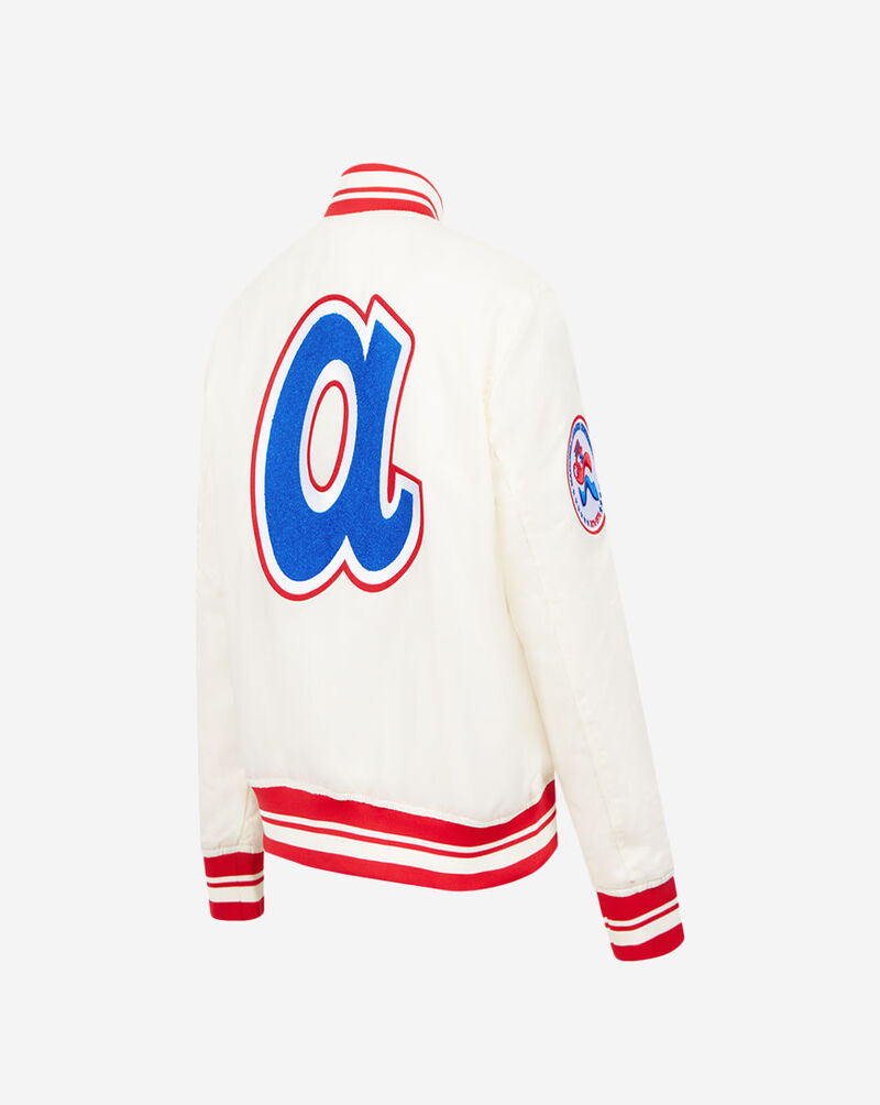 PRO STANDARD Atlanta Braves Retro Classic Rib Satin Jacket LABU314509-ERD cream 3