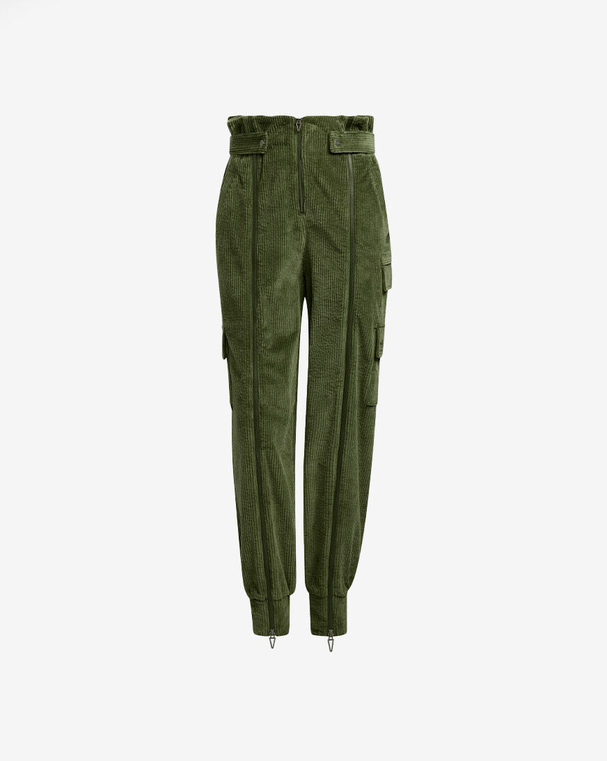 Shop adidas IVY PARK Corduroy Zipper Pants HM2596 green