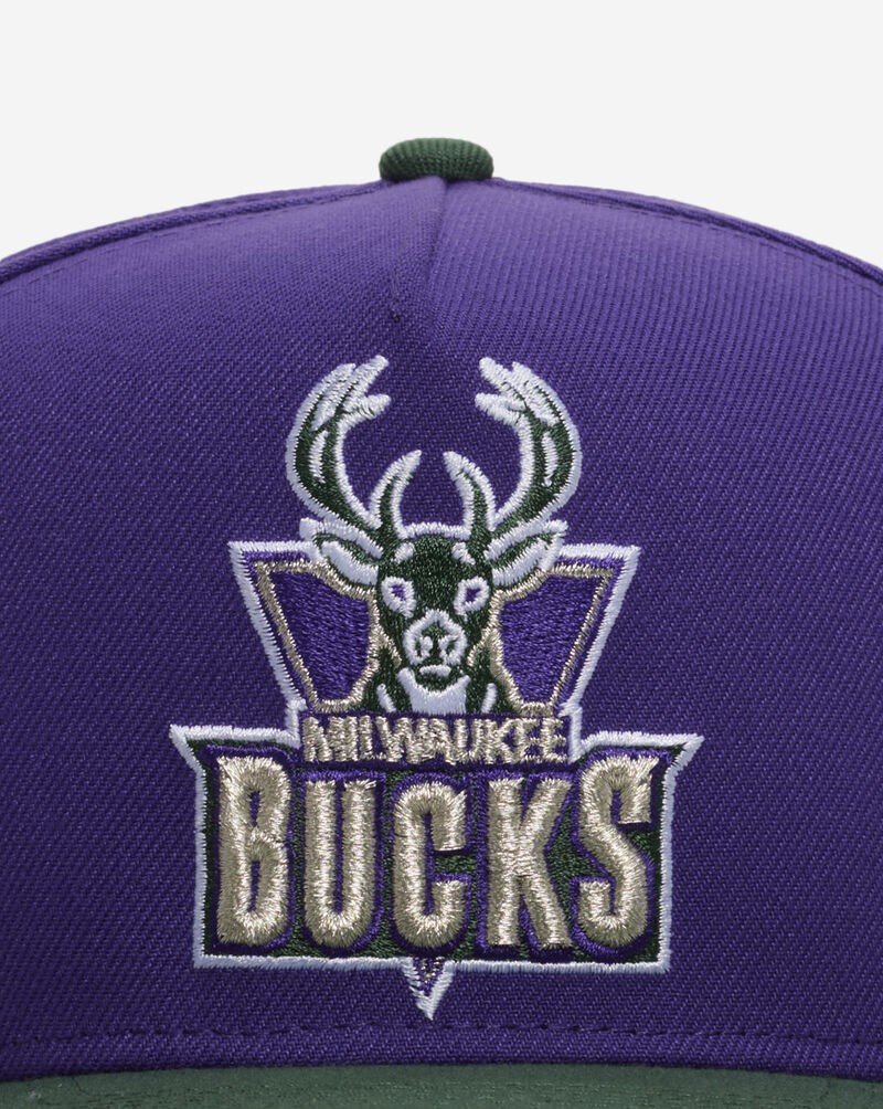 New Era 9Fifty Milwaukee Bucks A-Frame Snapback Hat 71031585 Purple 2