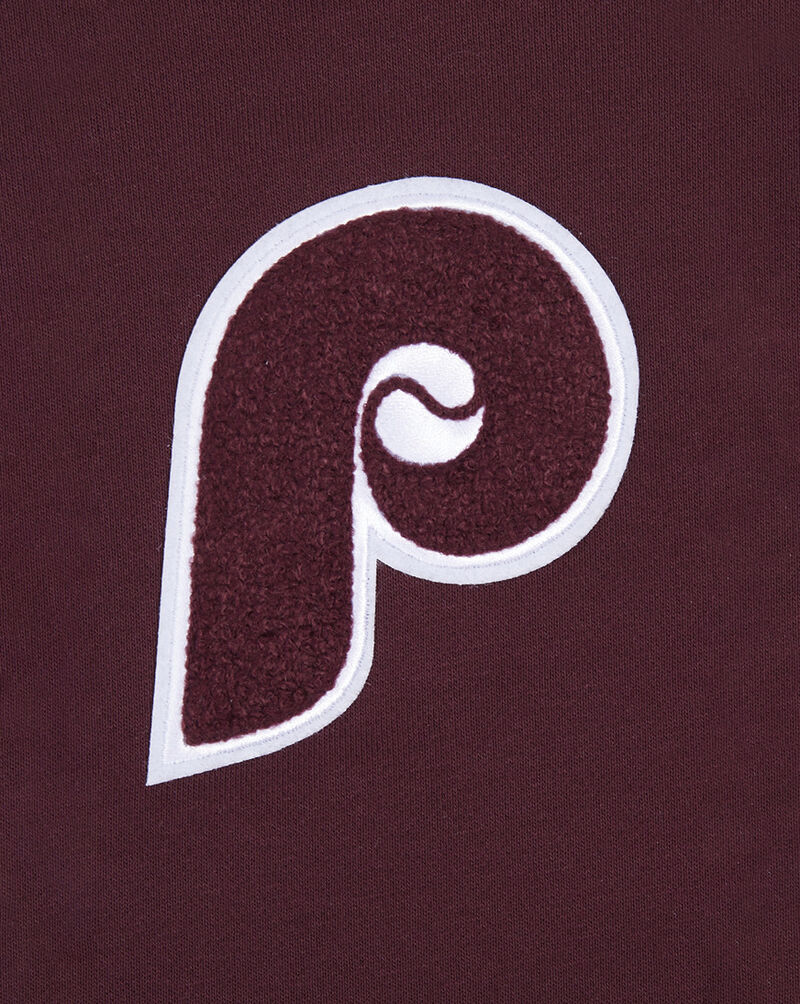 PRO STANDARD Philadelphia Phillies Classic Fleece Cropped Pull Over Hoodie LPHC34590-WNE Red 4