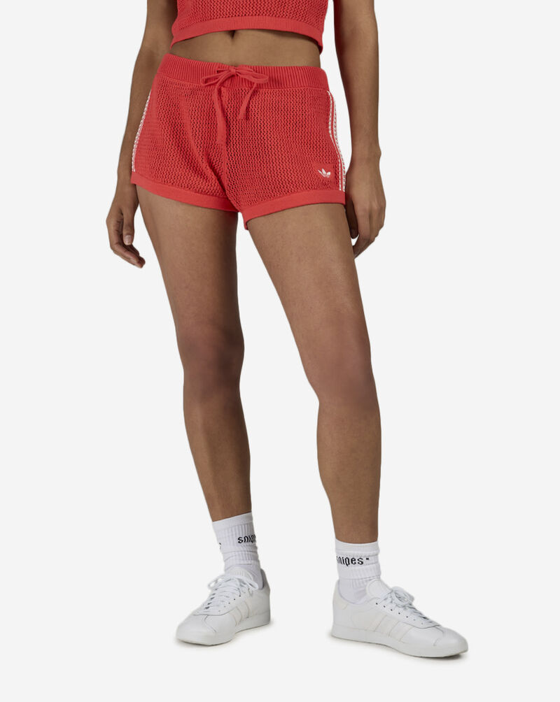 adidas Knitted Crochet Shorts KC6479 Red 1