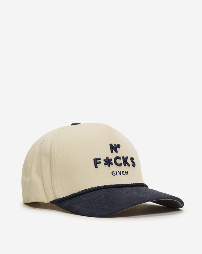 Field Grade No F*cks Given Twill Suede Trucker Hat 1004722 cream 1
