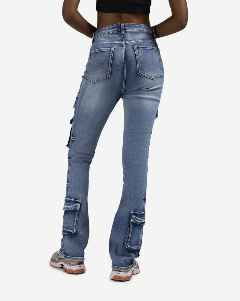 American Bazi 6Pkt Stacked Cargo Denim Jeans  RJH-10517BLUE Blue 2