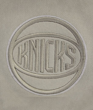 New York Knicks Neutral Drop Shoulder Fleece Pull Over Hoodie