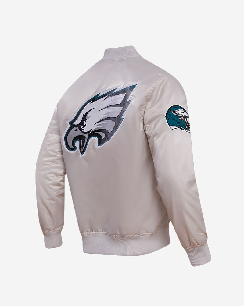 PRO STANDARD Philadelphia Eagles Big Logo No Fill Satin Jacket FPE6410204-SIL silver 3