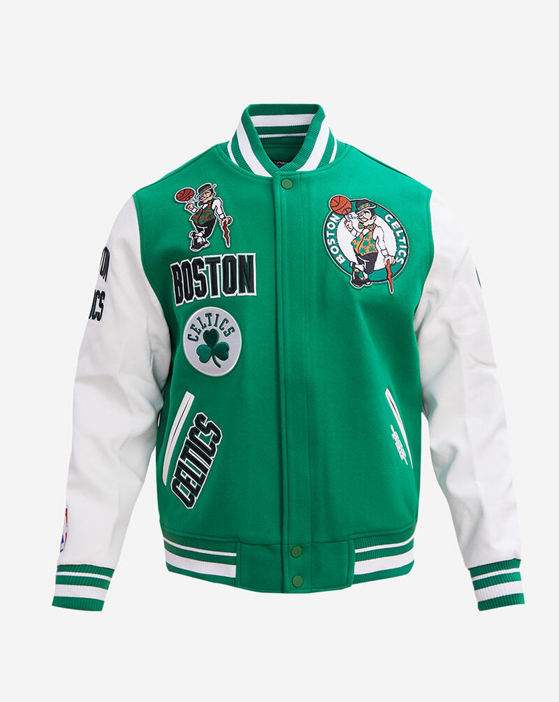 PRO STANDARD Boston Celtics Retro Classic Rib Wool Varsity Jacket BBC655851-KWH Green 1