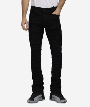 Distressed Rip Repair Stacked Jeans