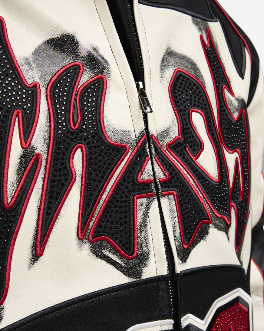 Shop Smoke Rise PU Racing Jacket OJ25688SN-RED red | SNIPES USA