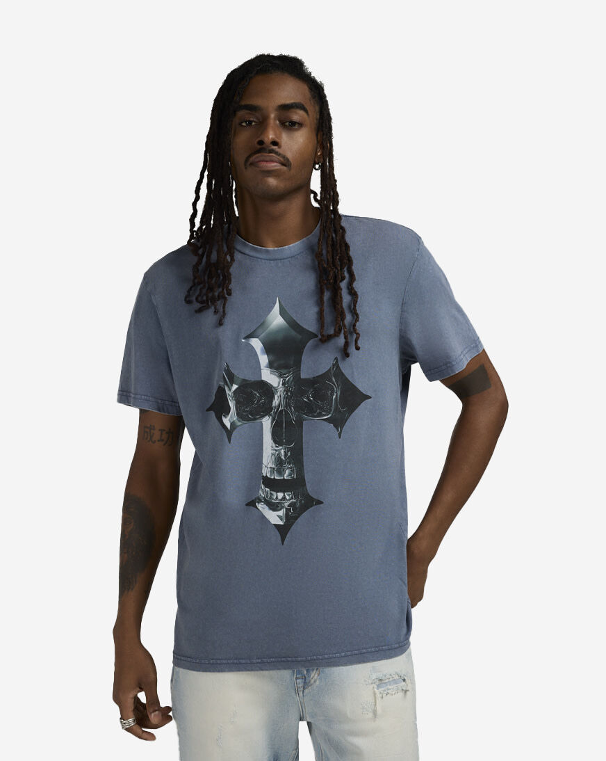 Shop Graphic Tees Skull Chrome Tee MTUS538A-US-02428 blue | SNIPES USA