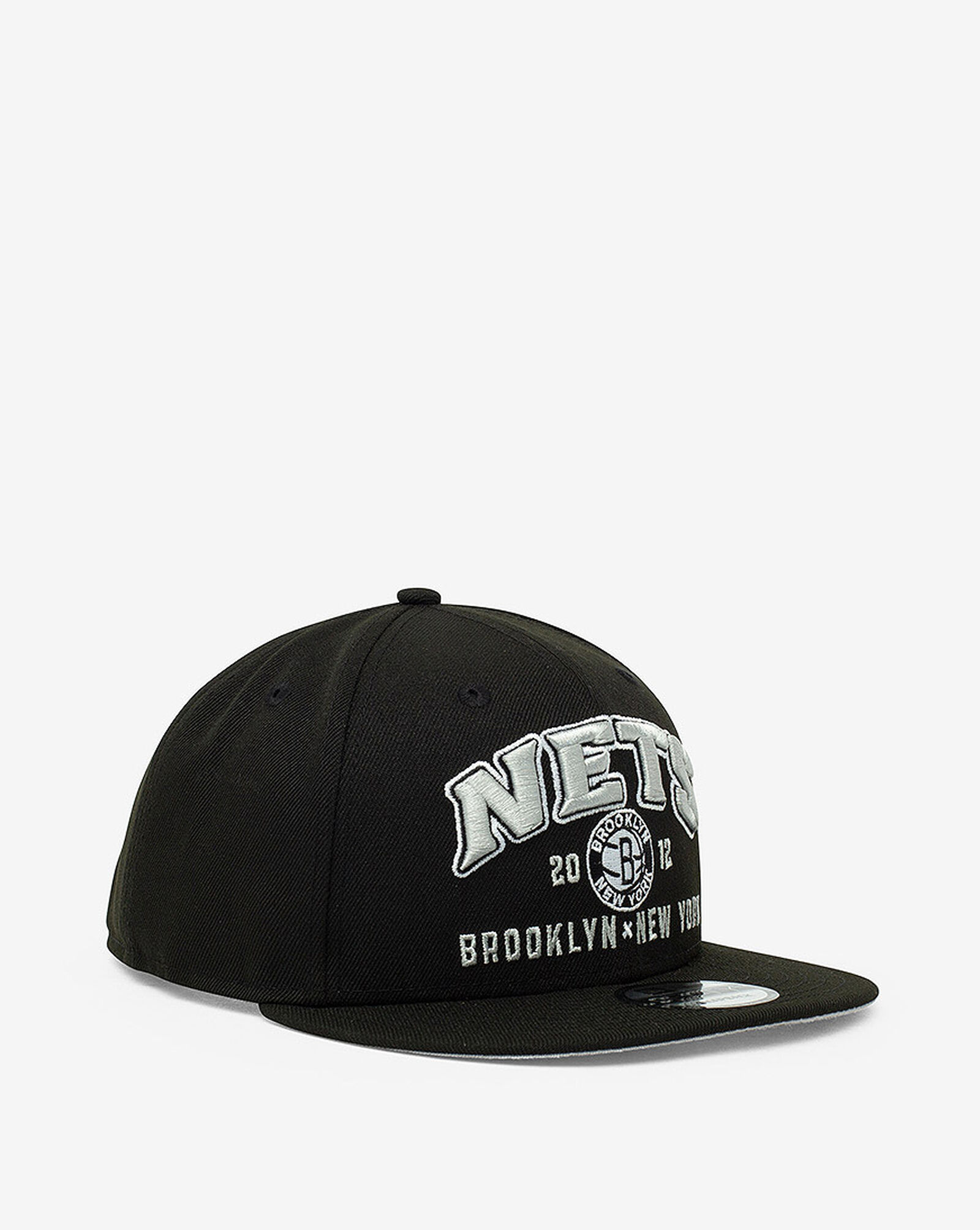 Shop New Era 9Fifty Brooklyn Nets Stacked Snapback Hat 60044269 black