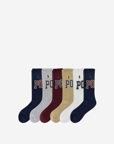 6Pk Classic Varsity Crew Socks (L)