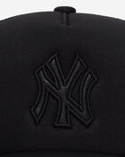 Mitchell  Ness New York Yankees Trucker Leather Logo Adjustable Hat HT17173-NYYBLCK Black 2