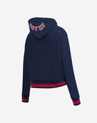 Atlanta Braves Mash Up Rib Fleece Cropped Pull Over Hoodie