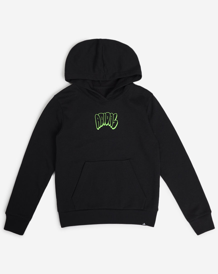 Shop adidas Boys' Puff Multi Logo Back Hit Fleece Hoodie AA10721