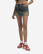 Snake Hearts Denim Skirt