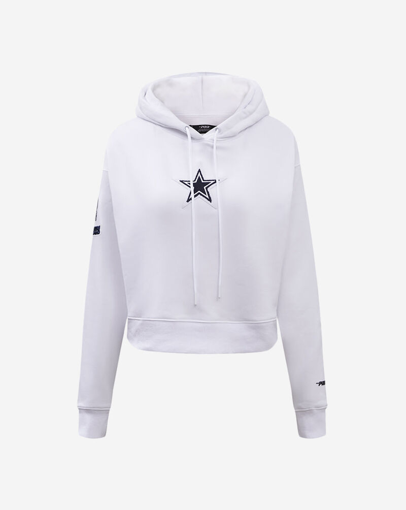 PRO STANDARD Dallas Cowboys Classic Fleece Cropped Pull Over Hoodie FDCC410316-WHT White 1