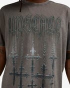 Upscale Chrome Hanging Crosses Acid Washed Tee MTUS524A-02726 Grey 3