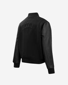 Brooklyn Nets Triple Black Wool Varsity Jacket