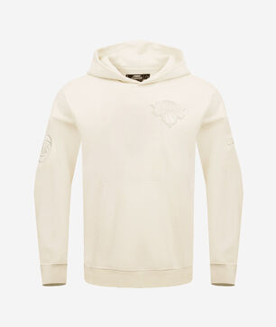 New York Knicks Neutral Drop Shoulder Fleece Pull Over Hoodie