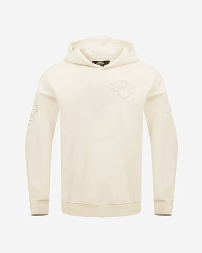 New York Knicks Neutral Drop Shoulder Fleece Pull Over Hoodie
