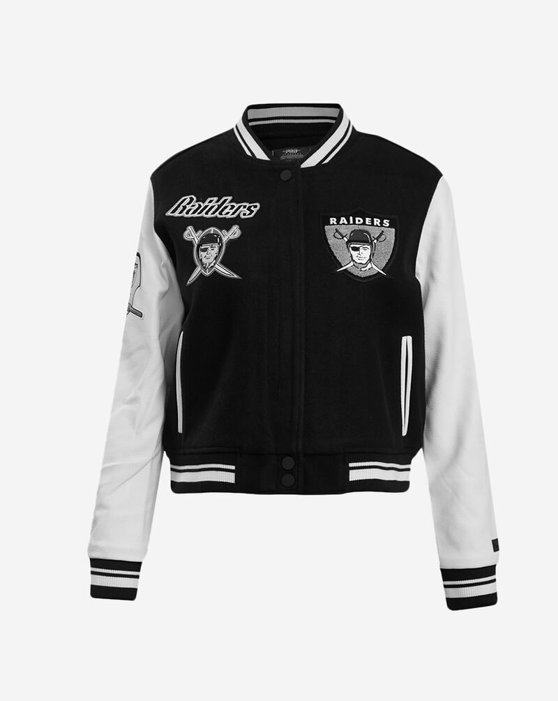 PRO STANDARD Oakland Raiders Retro Classic Rib Wool Varsity Jacket FORH43613-BLW Black 1