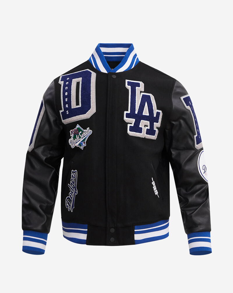 PRO STANDARD Los Angeles Dodgers Mashup Rib Wool Varsity Jacket  LLD633329-BDB Black 1