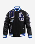 PRO STANDARD Los Angeles Dodgers Mashup Rib Wool Varsity Jacket  LLD633329-BDB Black 1