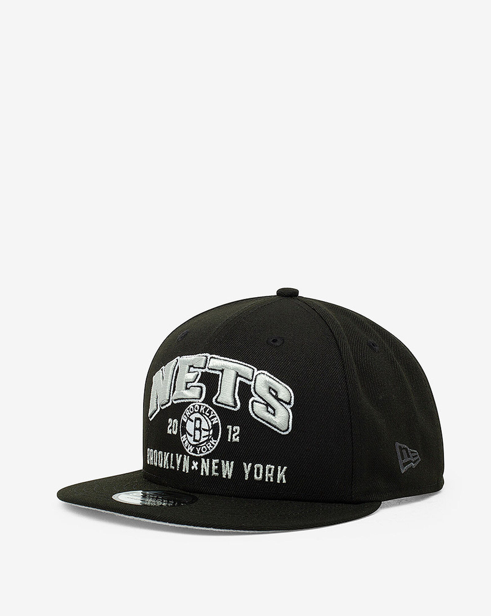 Shop New Era 9Fifty Brooklyn Nets Stacked Snapback Hat 60044269 black