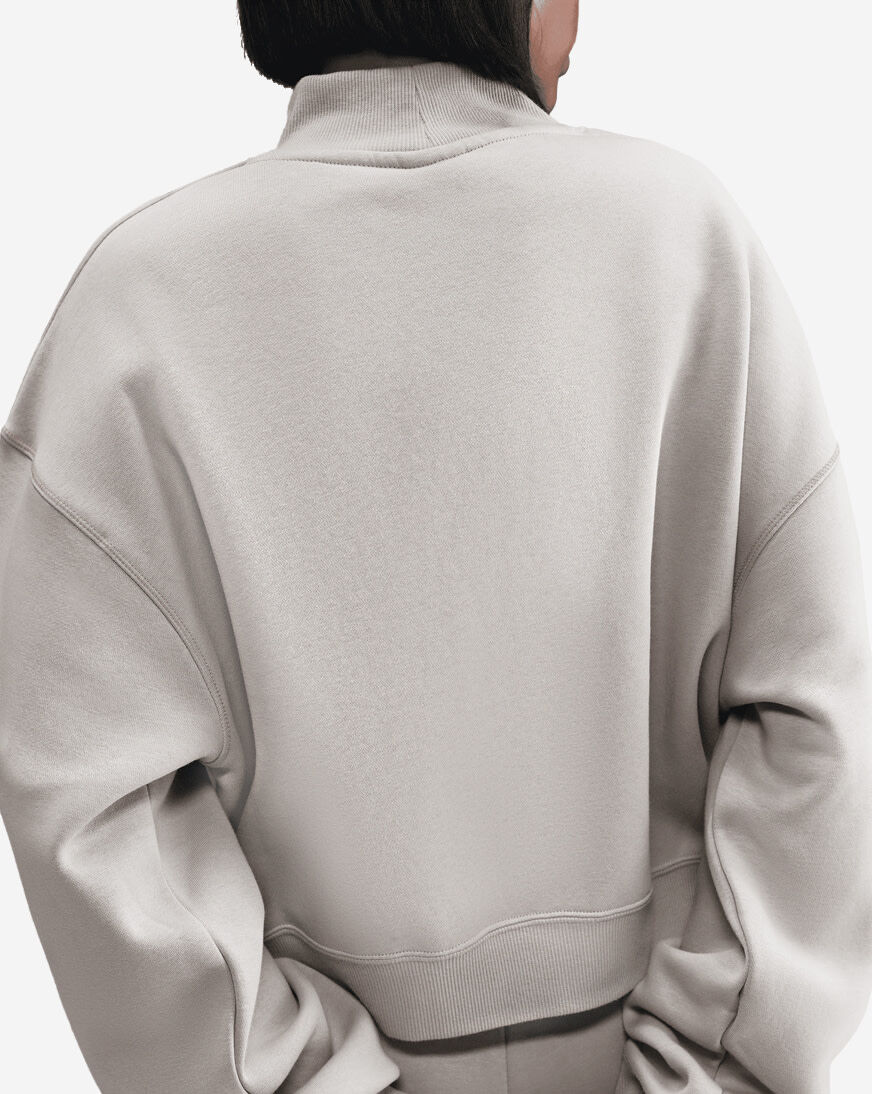 Shop Nike NSW Phoenix Fleece Mock-Neck Sweatshirt IM7490-009 grey