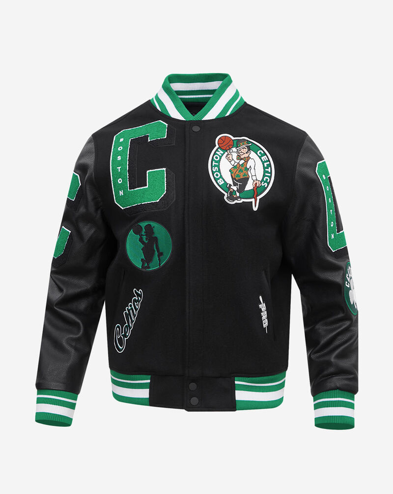 PRO STANDARD Boston Celtics Mash Up Rib Wool Varsity Jacket BBC6515707-BG Black 1