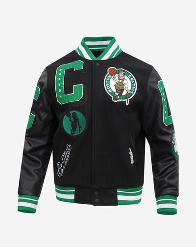 Boston Celtics Mash Up Rib Wool Varsity Jacket Boston Celtics Mash Up Rib Wool Varsity Jacket