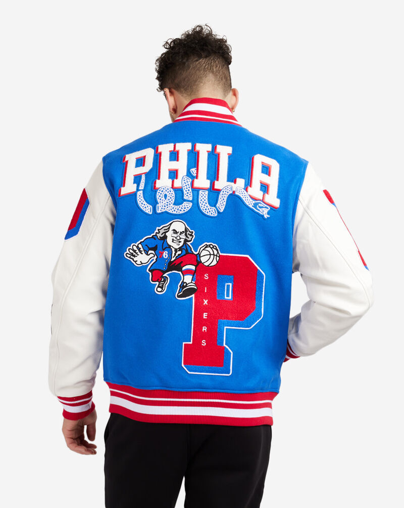 Pro Standard Philadelphia 76ers Logo Varsity Jacket BP7654216-RYR Blue 3