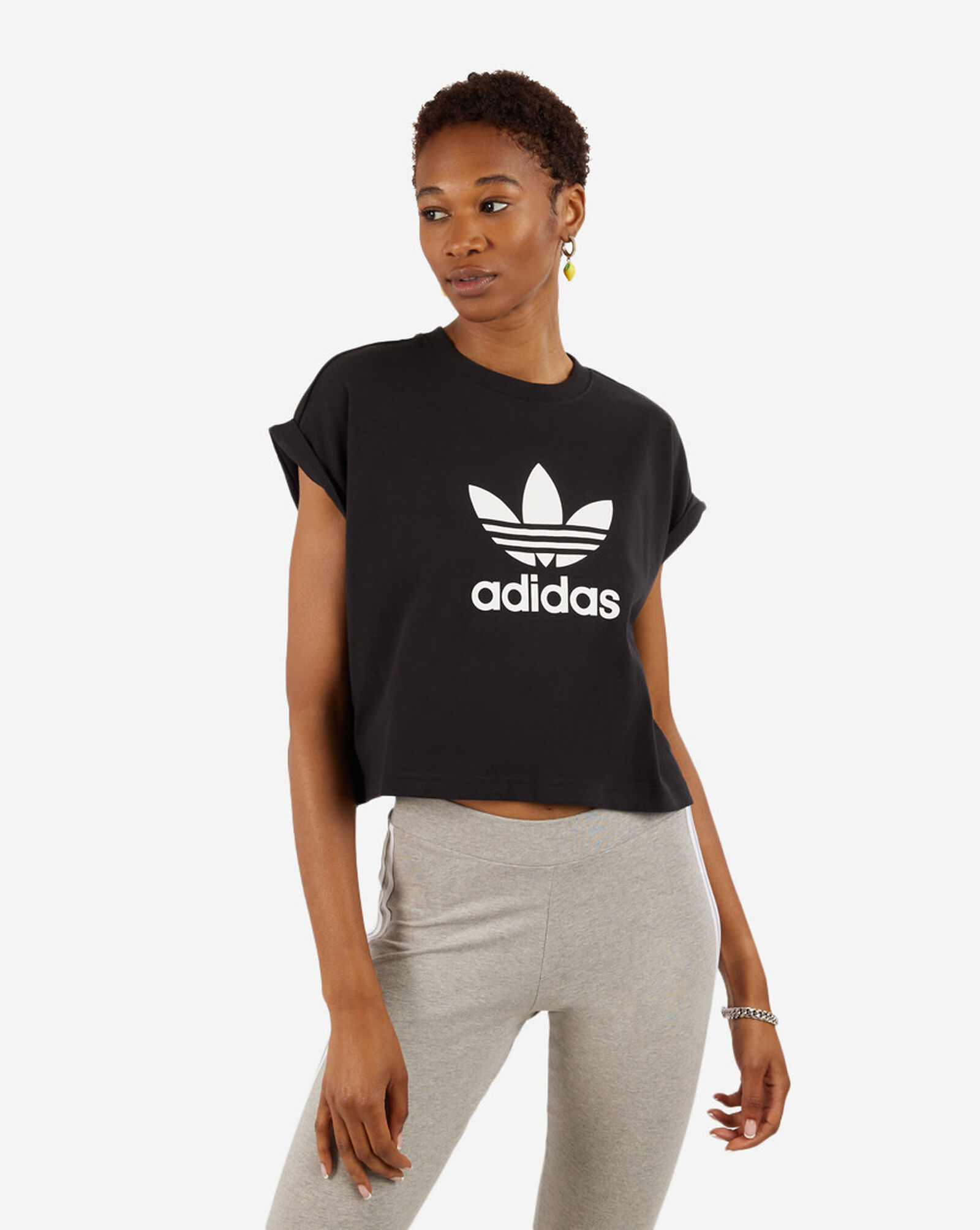 adidas trefoil crop hoodie