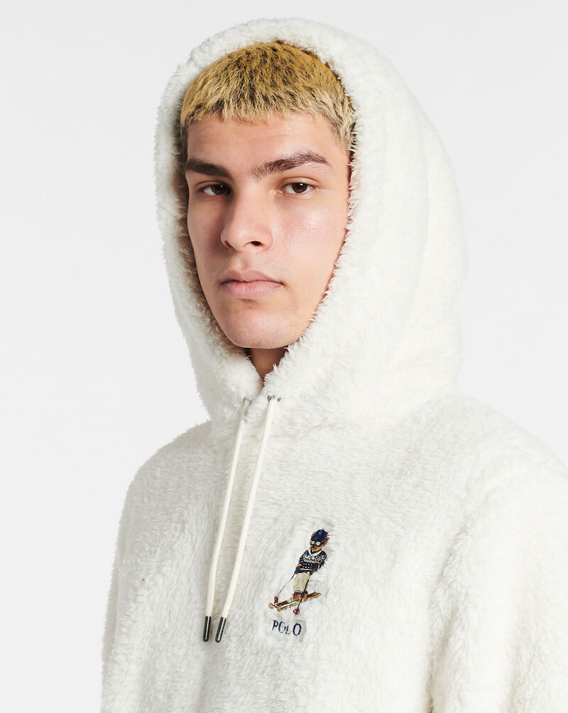 Shop Polo Ralph Lauren Cortina High Pile Bear Hoodie 710853353001-WHT white  | SNIPES USA