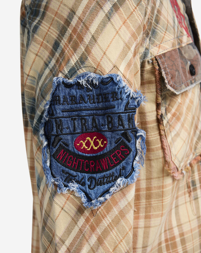 Decibel Distressed Plaid Woven Shirt DECWT071-BLU Blue 3